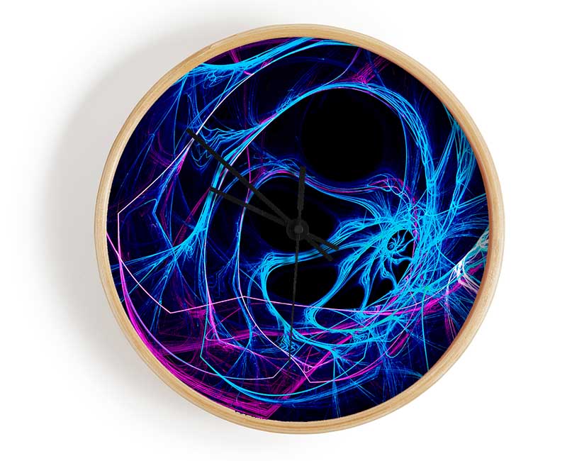 Tunnels Of Time Blue Clock - Wallart-Direct UK