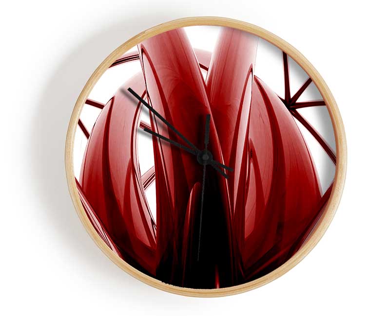 Two Sides Red Clock - Wallart-Direct UK