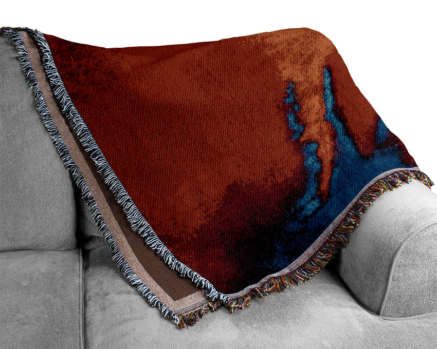 Vibrant Blue Shock Wave Woven Blanket