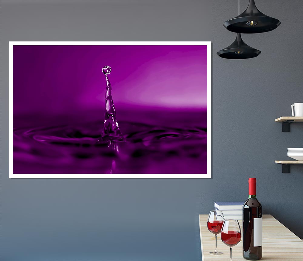 Water Drop Attention Purple Print Poster Wall Art