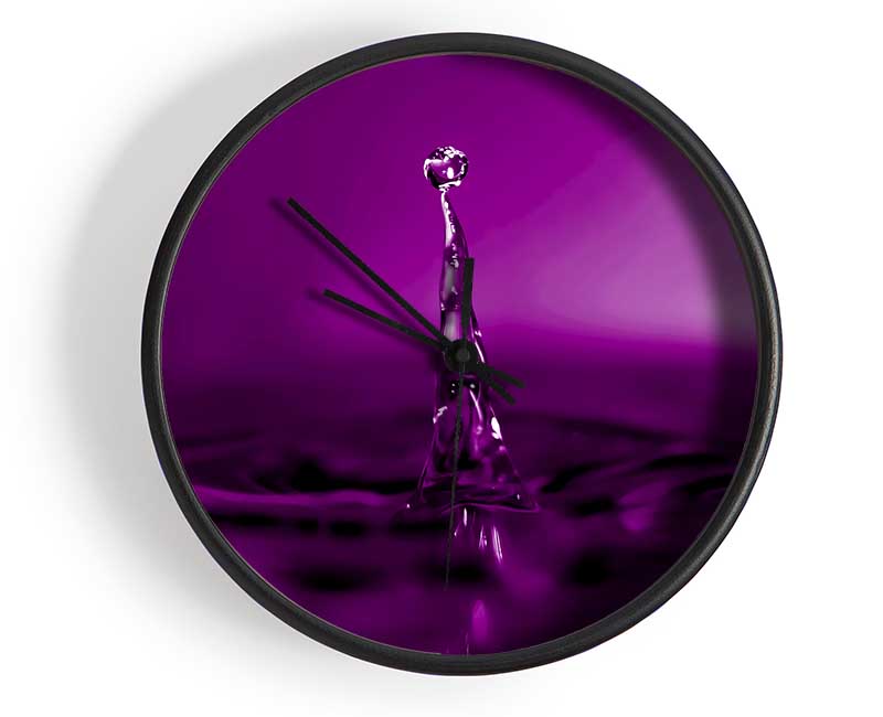 Water Drop Attention Purple Clock - Wallart-Direct UK