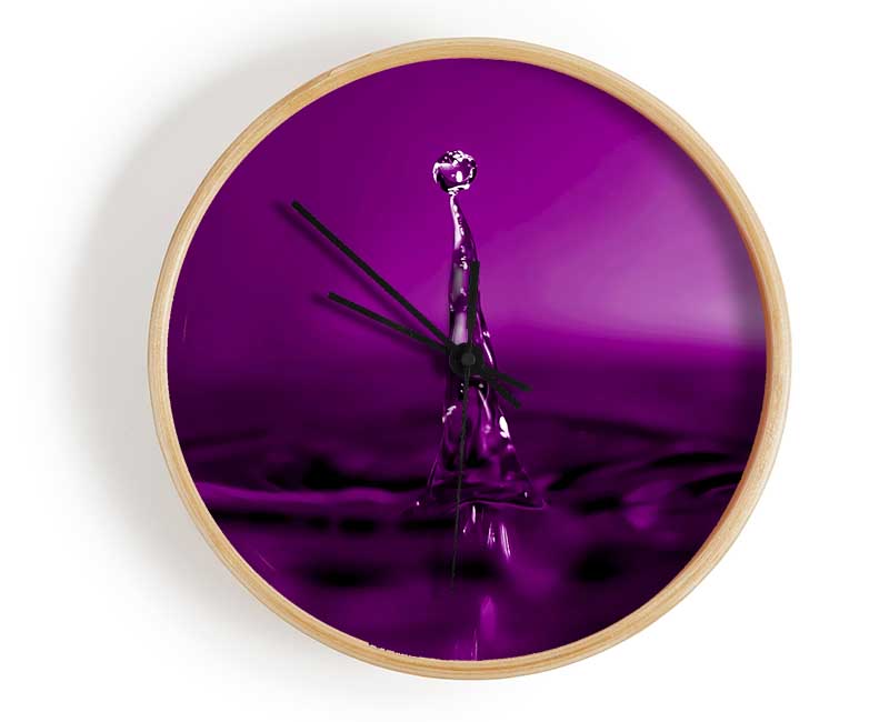 Water Drop Attention Purple Clock - Wallart-Direct UK