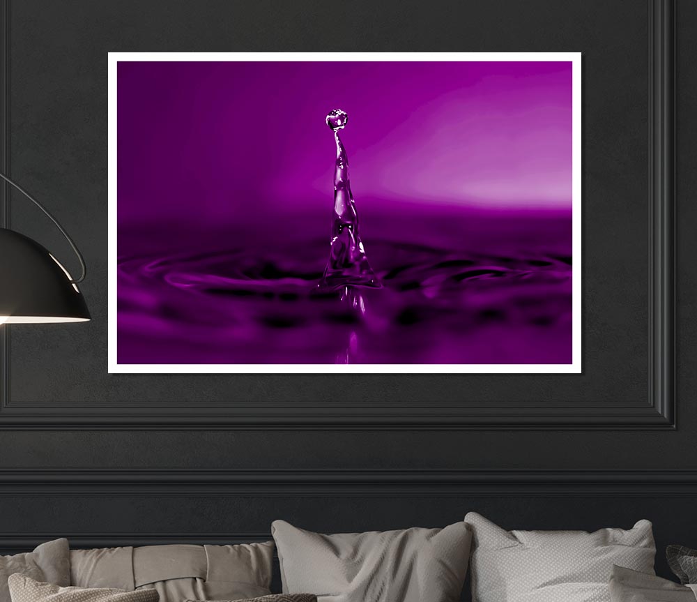 Water Drop Attention Purple Print Poster Wall Art