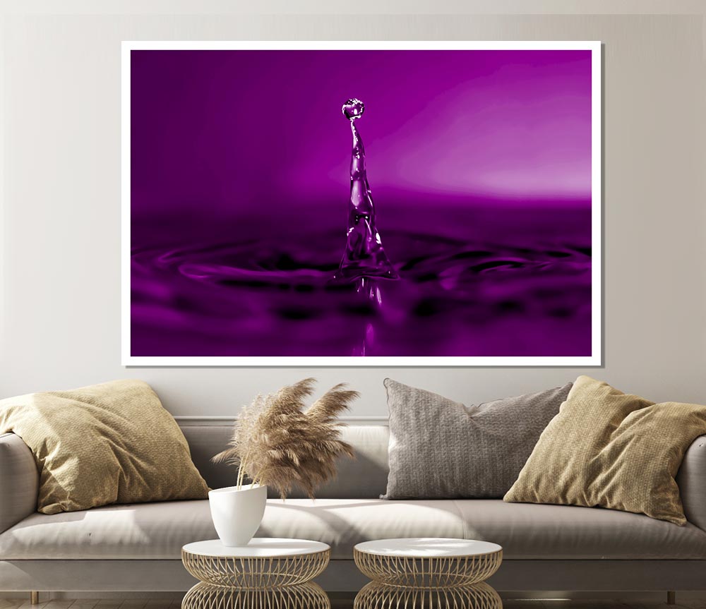 Water Drop Attention Purple Print Poster Wall Art