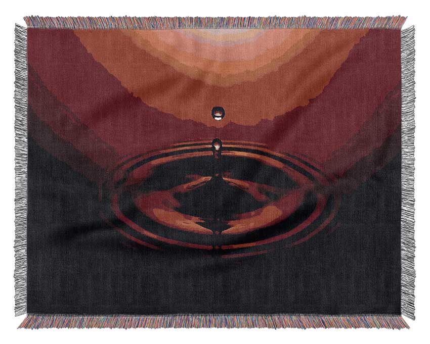 Water Droplet Red Woven Blanket