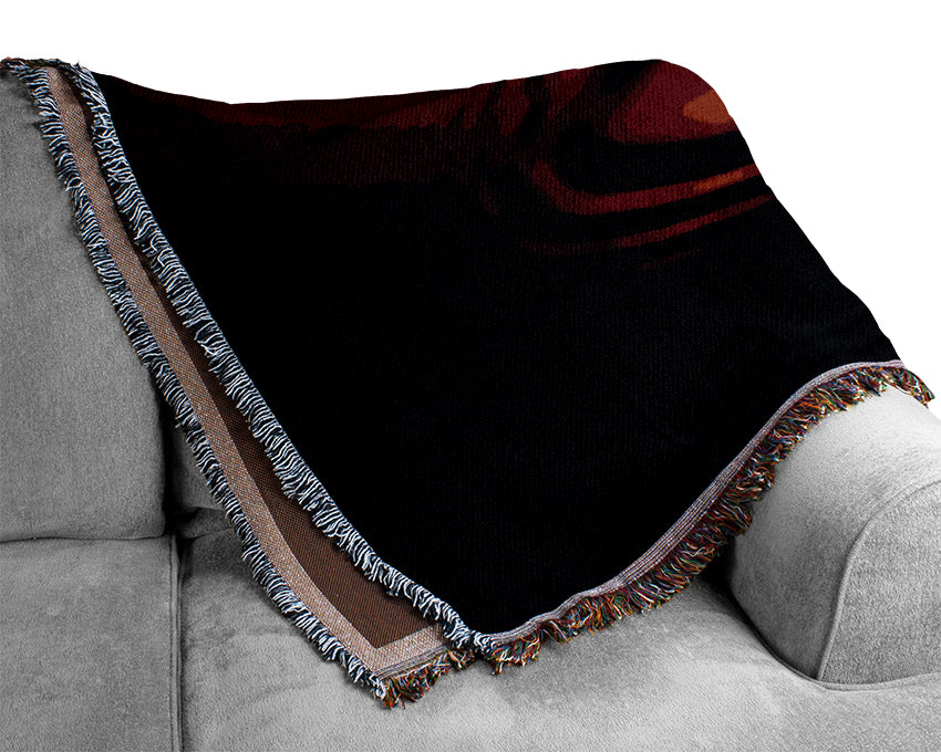 Water Droplet Red Woven Blanket