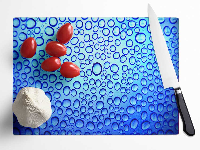 Water Drop Pattern Glass Chopping Board