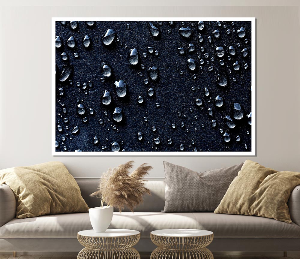 Water Drops Dark Print Poster Wall Art