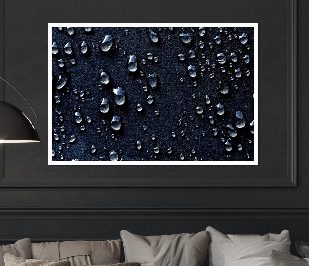 Water Drops Dark Print Poster Wall Art