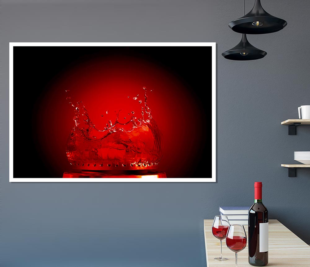 Water Flame Red Print Poster Wall Art