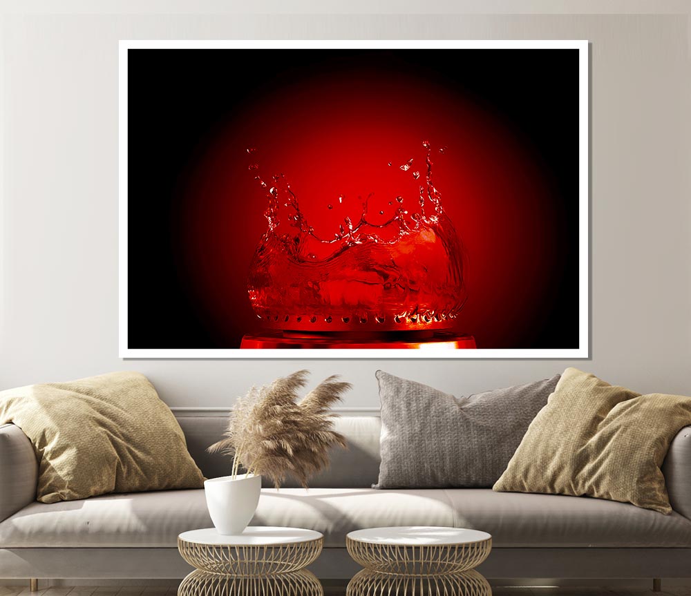 Water Flame Red Print Poster Wall Art