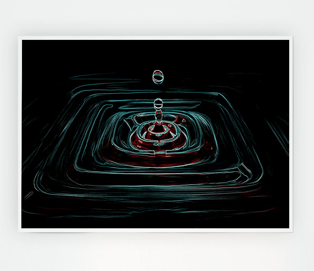 Water Squares Print Poster Wall Art