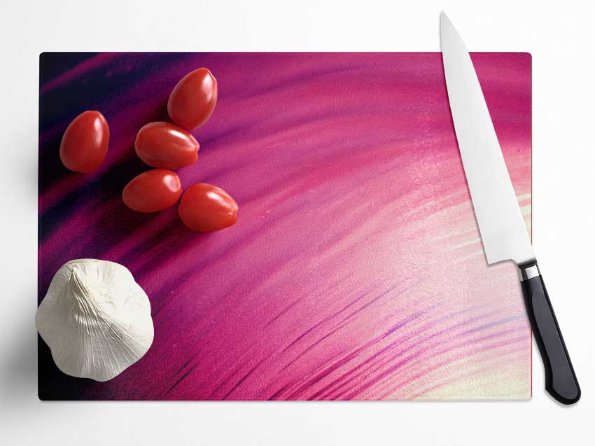 Whirlwind Of Pink Glass Chopping Board