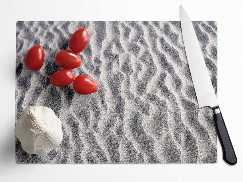 White Desert Sand Glass Chopping Board