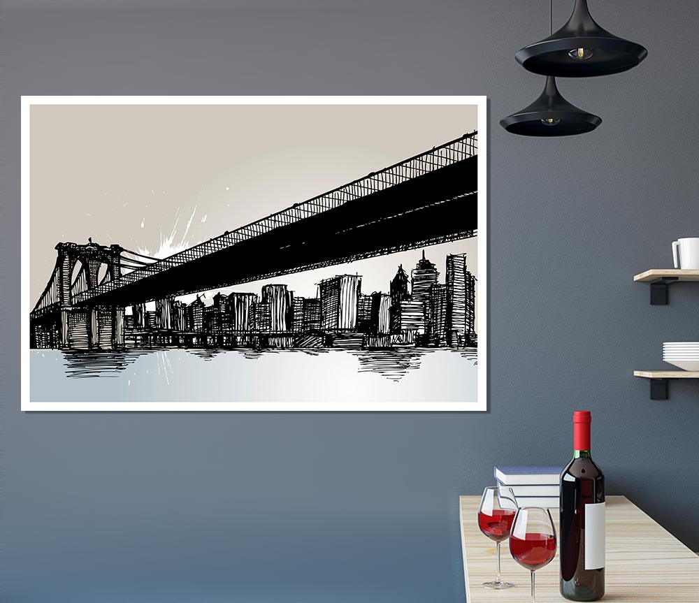 Abstract New York City Print Poster Wall Art