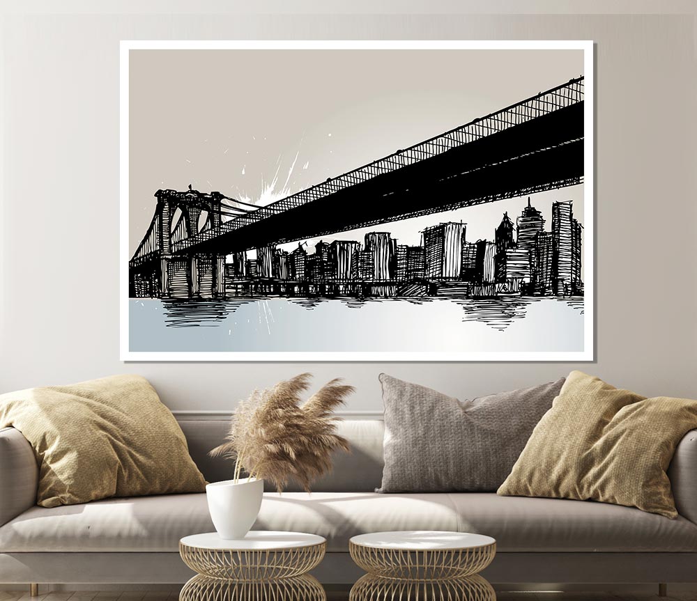 Abstract New York City Print Poster Wall Art