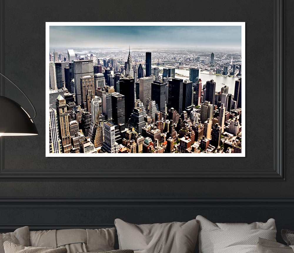 Aerial View Of New York City Print Poster Wall Art