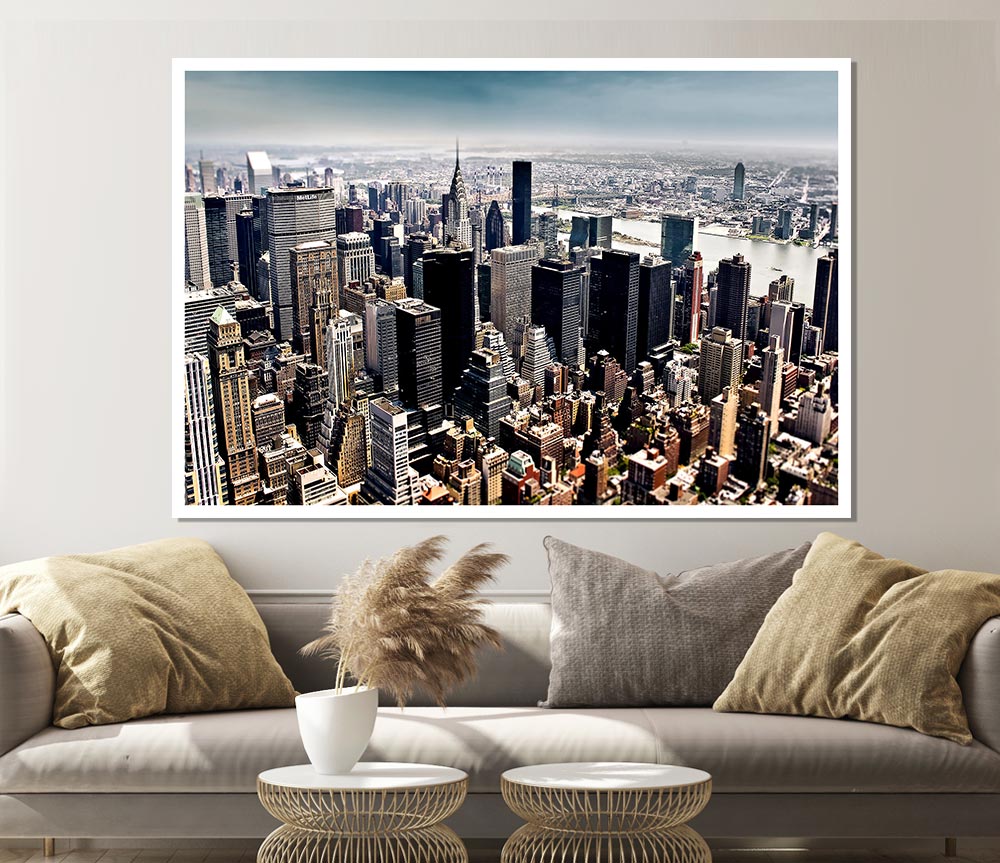 Aerial View Of New York City Print Poster Wall Art