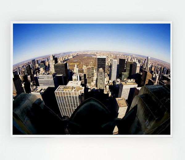 Birds Eye View Of New York City From Above Print Poster Wall Art