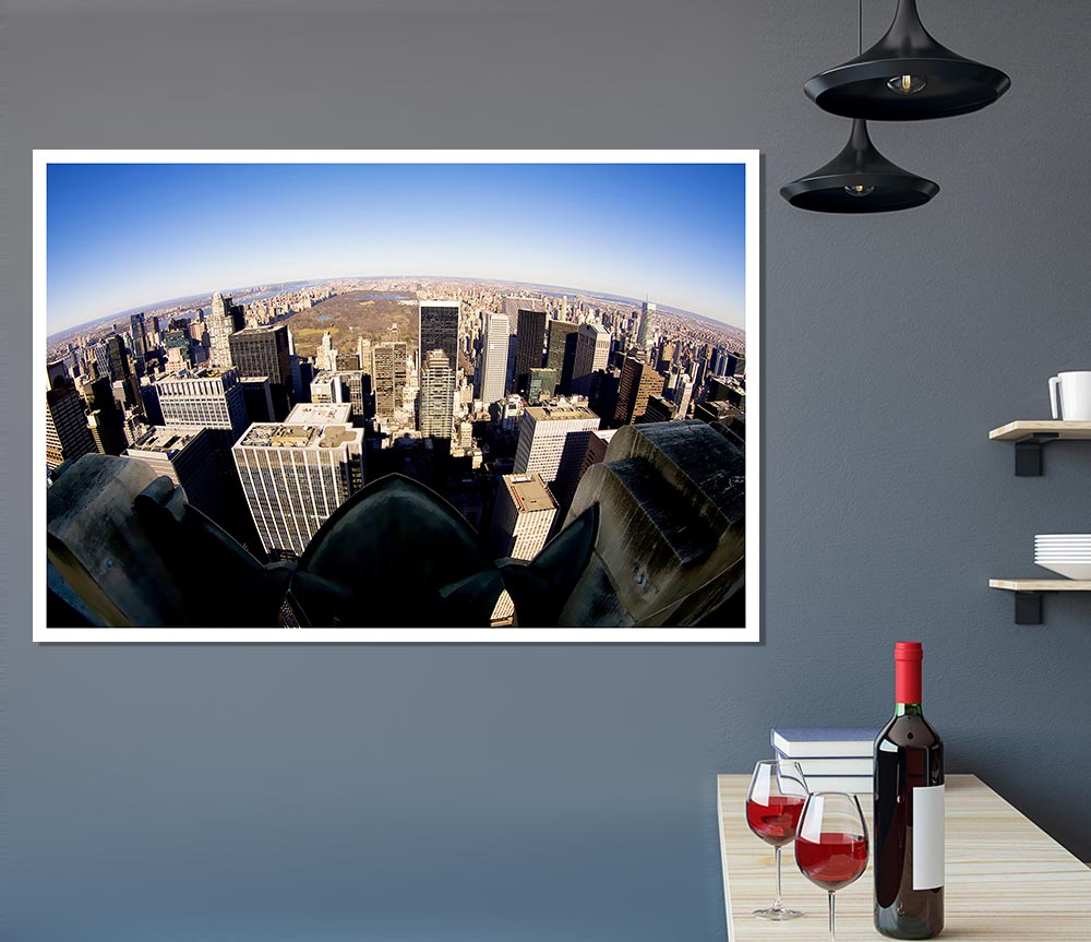 Birds Eye View Of New York City From Above Print Poster Wall Art