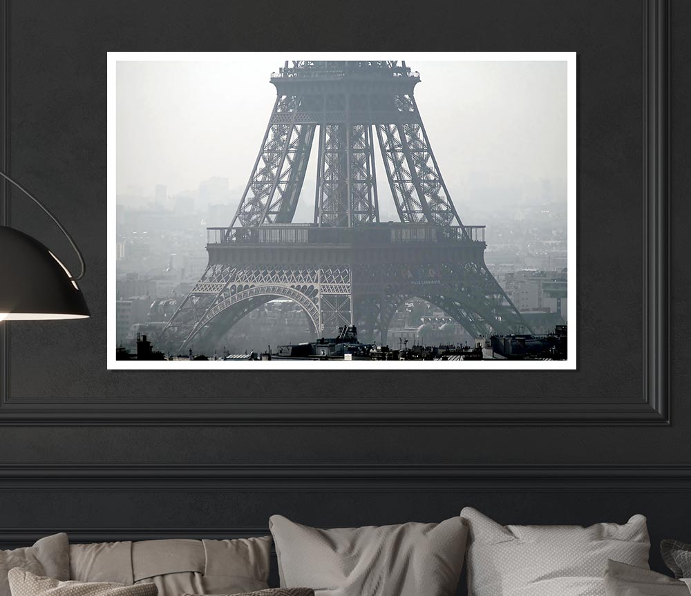 Black And White Eiffel Tower Print Poster Wall Art