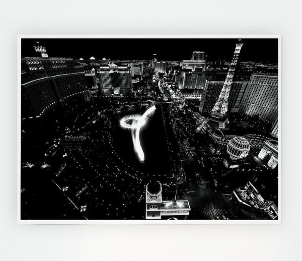 Black And White Vegas Print Poster Wall Art