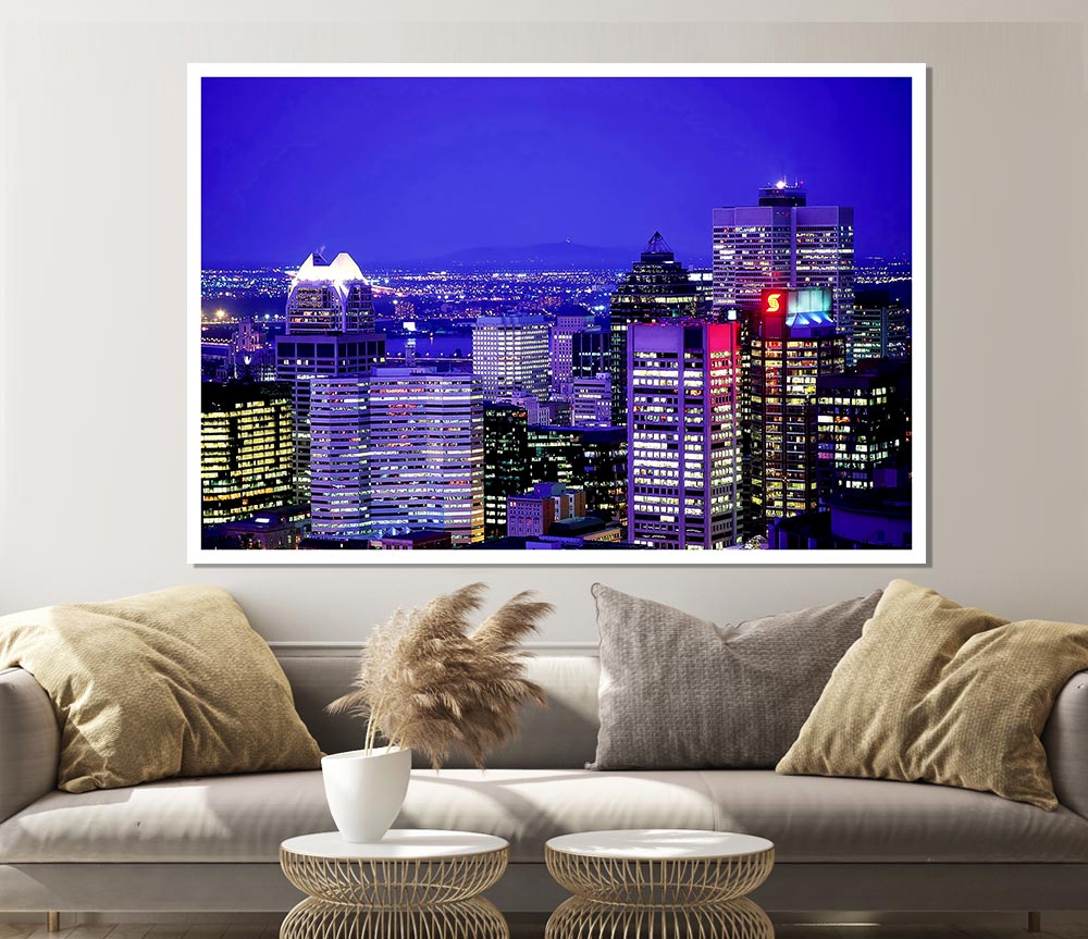 Blue City Nights Print Poster Wall Art