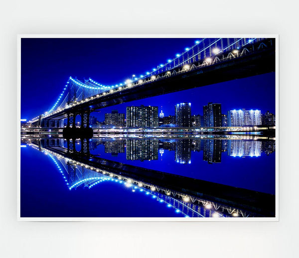 Blue Ice Bridge Print Poster Wall Art