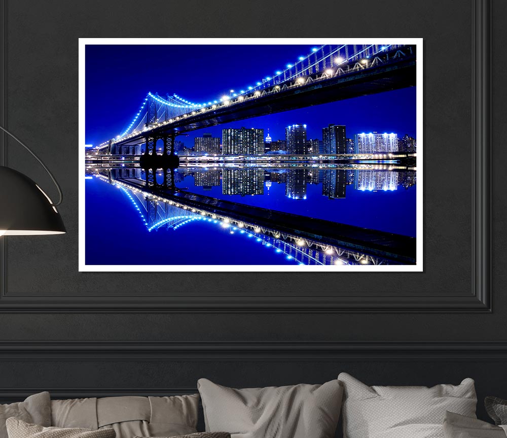 Blue Ice Bridge Print Poster Wall Art