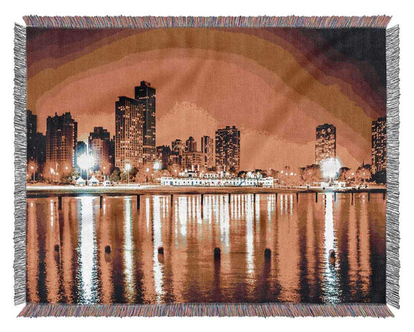 Golden City Waters Woven Blanket