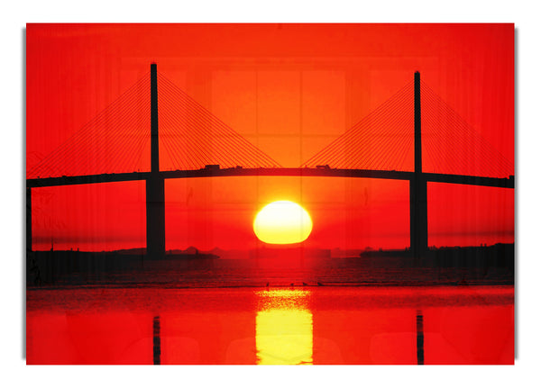 Brücke bei Sonnenuntergang