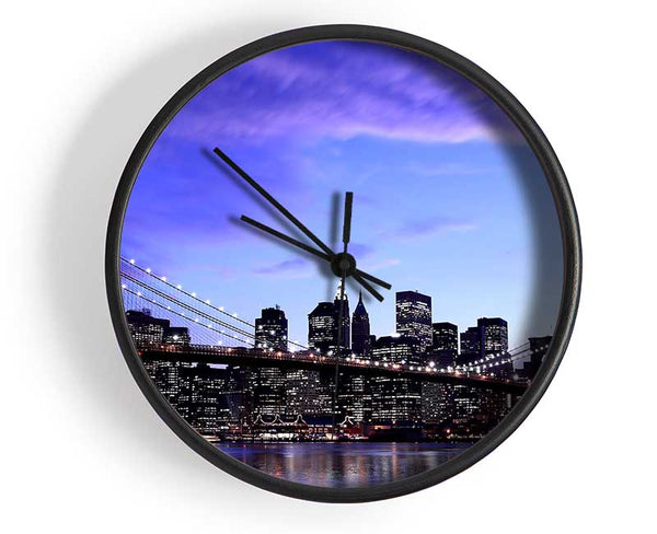 Brooklyn Bridge At Night Clock - Wallart-Direct UK