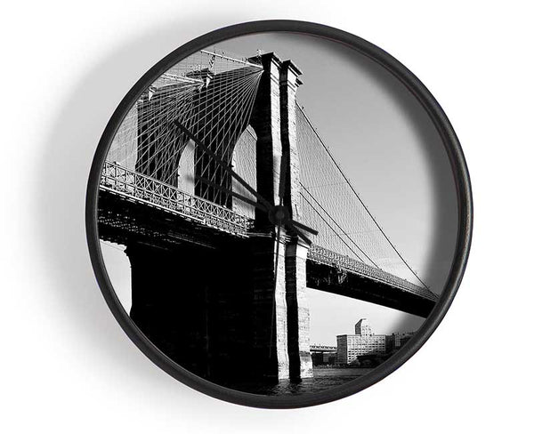 Brooklyn Bridge B n W Clock - Wallart-Direct UK