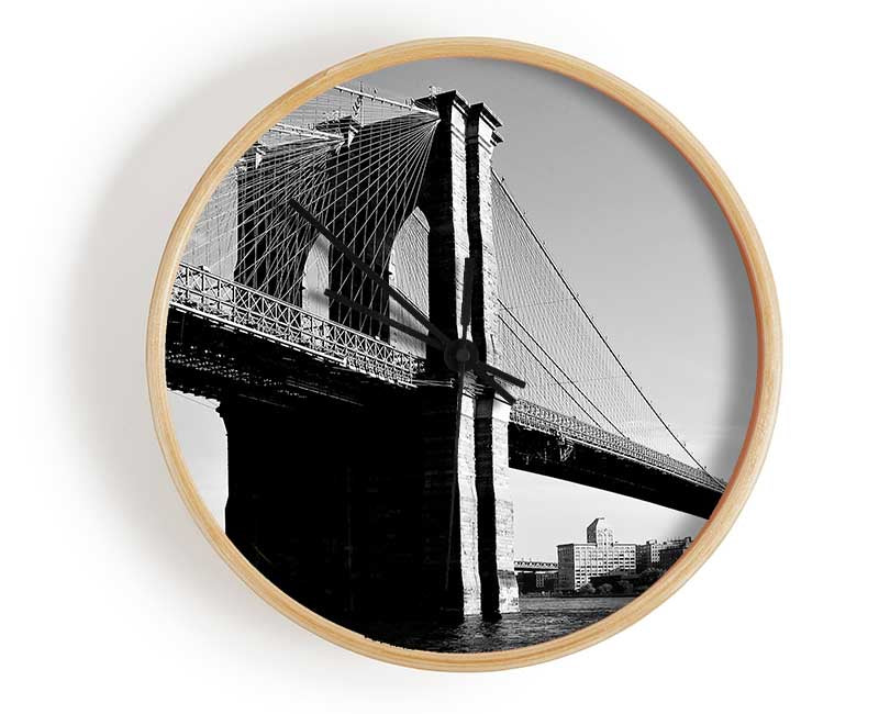 Brooklyn Bridge B n W Clock - Wallart-Direct UK