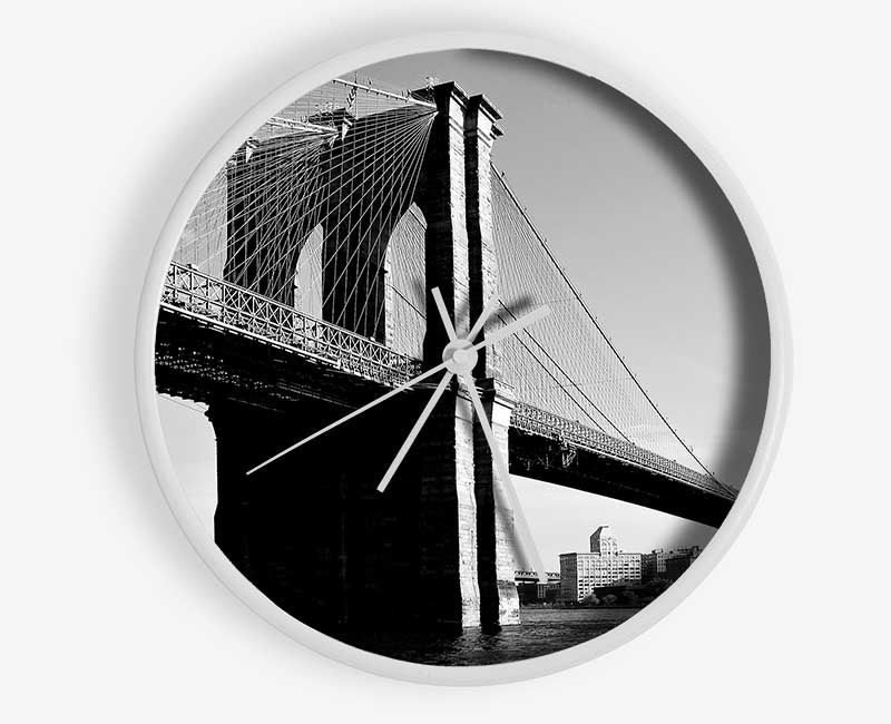 Brooklyn Bridge B n W Clock - Wallart-Direct UK