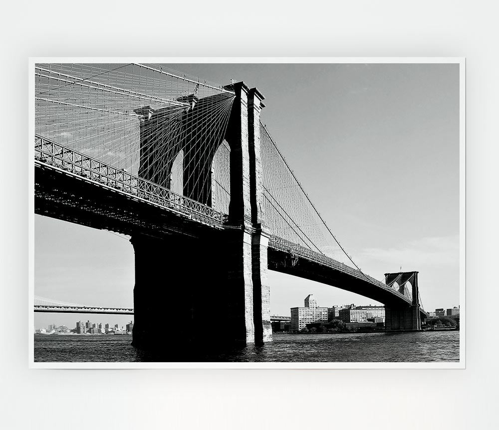 Brooklyn Bridge B N W Print Poster Wall Art