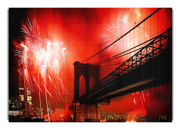 Feuerwerk an der Brooklyn Bridge