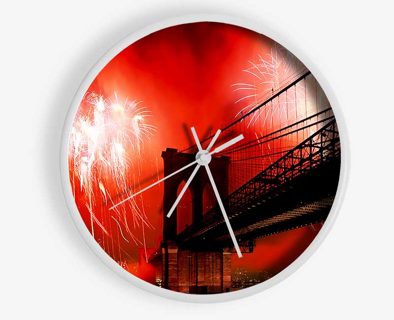 Brooklyn Bridge Fireworks Clock - Wallart-Direct UK