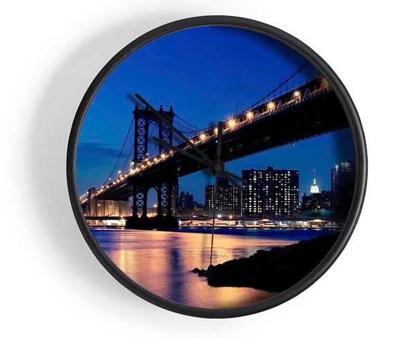 Brooklyn Bridge Peach Glow Clock - Wallart-Direct UK