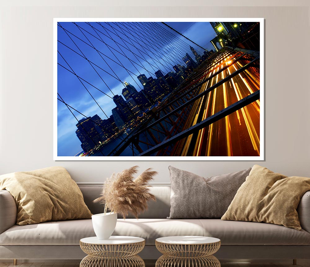 Brooklyn Bridge Speed Of Light Print Poster Wall Art