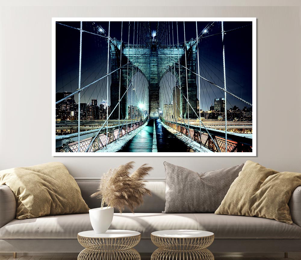 Brooklyn Bridge Walkway Print Poster Wall Art