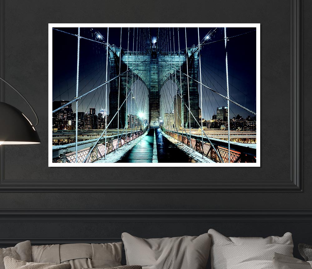 Brooklyn Bridge Walkway Print Poster Wall Art