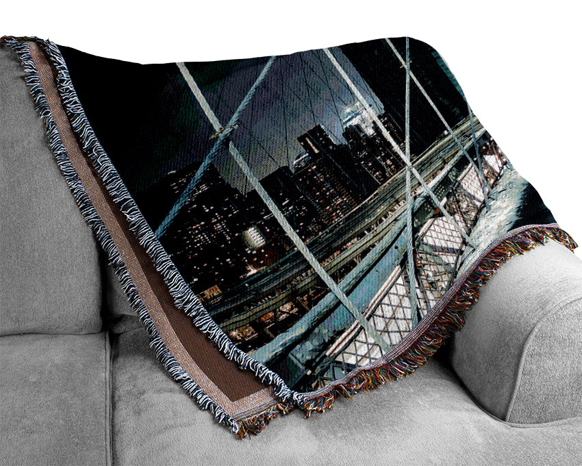 Brooklyn Bridge Walkway Woven Blanket