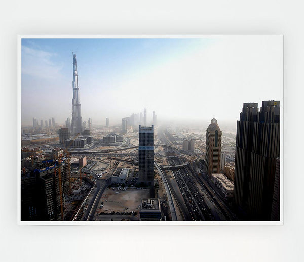 Burj Dubai Being Built Print Poster Wall Art