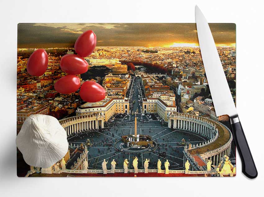 Catholic Church Vatican Glass Chopping Board