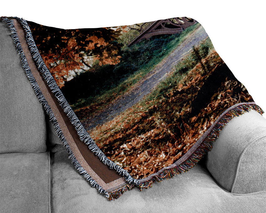 Central Park Bridge New York City Woven Blanket