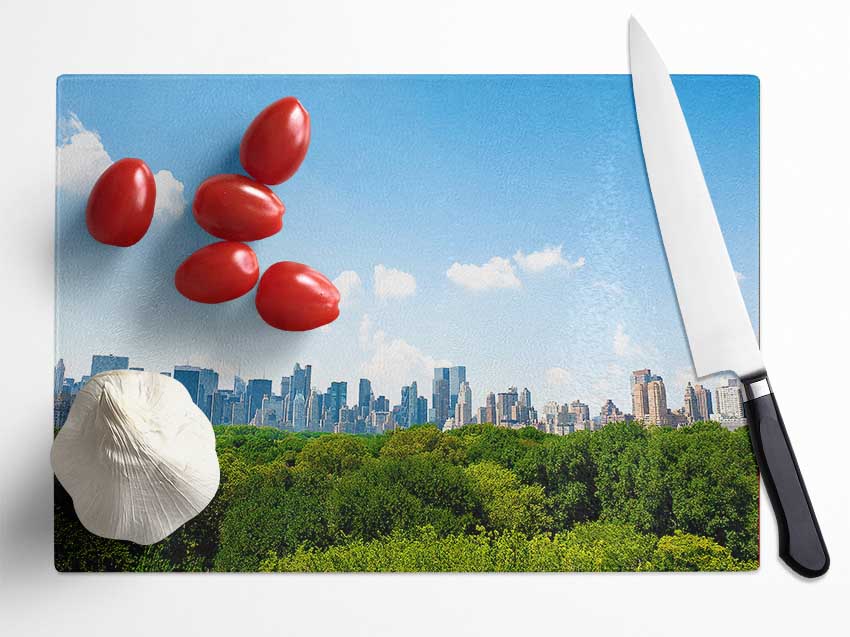 Central Park New York City Glass Chopping Board