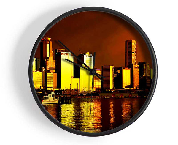 Chicago Brown Clock - Wallart-Direct UK