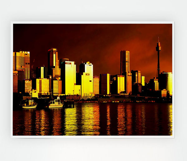 Chicago Brown Print Poster Wall Art