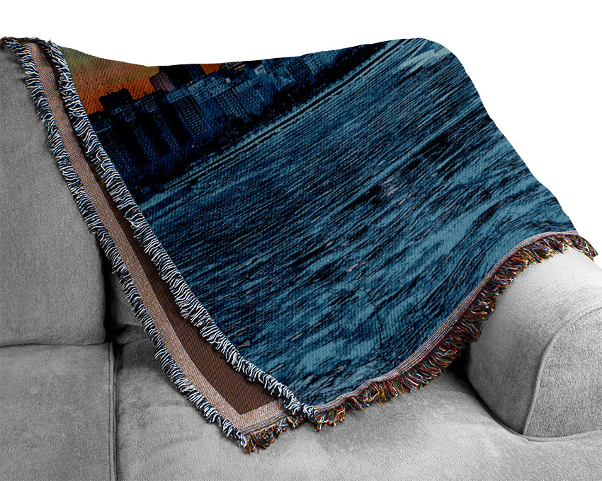 Chicago Ice Blue Waters Woven Blanket